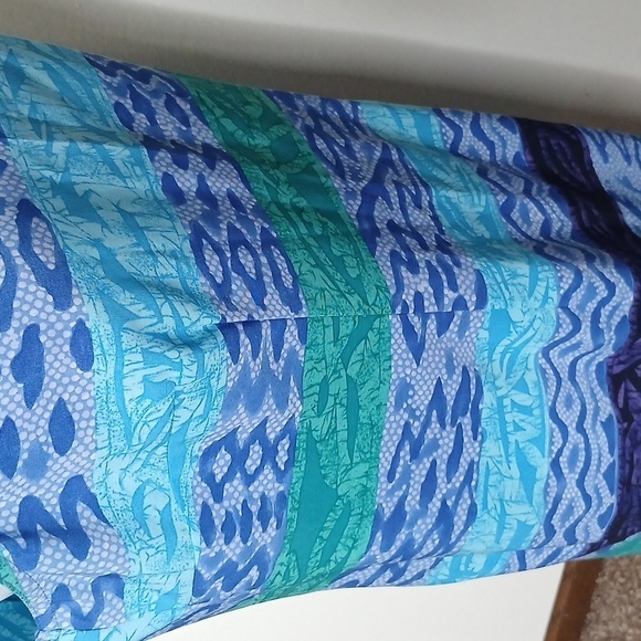 Kathie Lee collection blue multi pattern midi tank dress size 10 - Picture 9 of 16